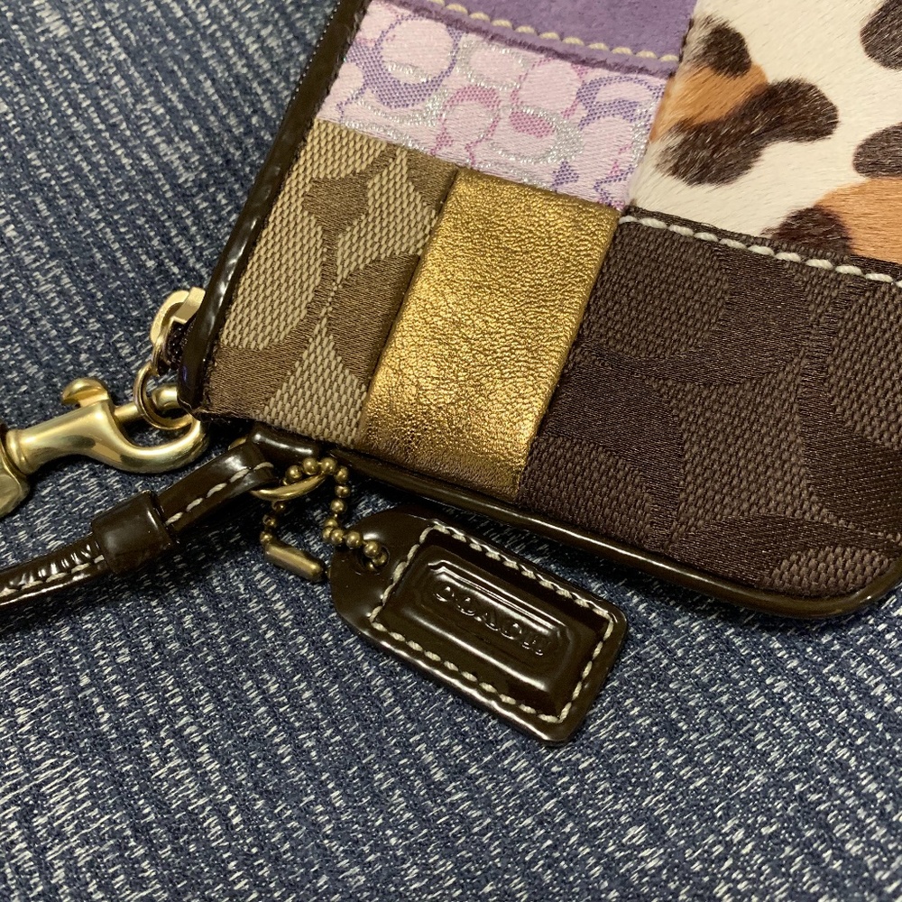NWOT Patchwork Coach wristlet